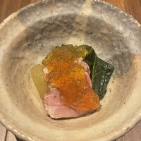 和食しんくろ - 青森県産津軽鴨ロース
                    つるむらさき冬瓜お浸し
                    土佐酢ジュレ