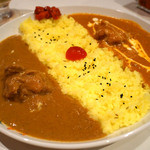 神戸Aarti - ダブルカレーライス（チキン＆バターチキン）