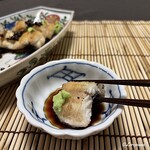 御料理 寺沢 - 鰻の白焼を山葵醤油で