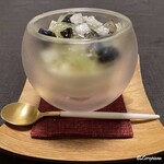 御料理 寺沢 - ブルーベリーと梨とクリームチーズのブランマンジェ