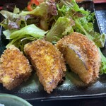 旬食房 ふた葉 - 天狗茄子の鳥挽肉挟み揚げ