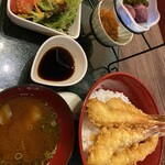 徳兵衛 - 車海老天丼定食1500円税込