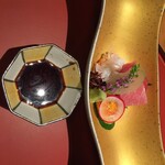 那須温泉　山楽 - お造りのウニがまた良い。利き酒セット頼んでおいて良かった。