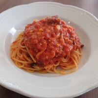 リストランテ アクアパッツァ - 日替わりパスタ（揚げ茄子とリコッタチーズのトマトソース）