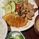 三潴屋 - 豚肉いため&チキンカツ