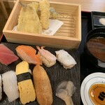 鮨･酒･肴 杉玉 - 天ぷら・寿司定食（並）