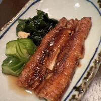 魚屋あらまさ 川崎店 - 鰻ざく。ウナギは蒲焼きを湯煎にしたのかな。キリッと冷えた仕上がりが好みだけど、チョイと温かかった\(//∇//)\