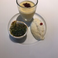 フランス料理 ル・クール - アミューズ3種盛(ドルチェドリームのムース、ツブ貝のブルゴーニュ風、ブランダード)