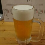 Taishuu Sakaba Bi-Toru - 生ビール中 税込450円。隣の人が飲んでた大ジョッキの巨大さにビックリ。