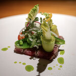 Metis - 長崎県本マグロ中トロ薪焼き 旬野菜