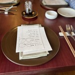 hape - 7月のディナーおまかせコース セッティング