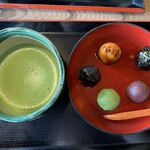 Eguchi Dango Honten - お抹茶セット（五色団子）　770円