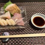 本町 大人の和料理 あき山 - 活〆油子の焼き霜造りとホタテとフクラギ