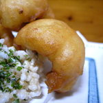 ふく田 - はも天ぷらレモンおろし