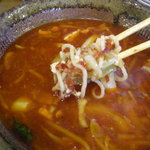 ちょもらんま - 麺が少なくなってくると麺よりも唐辛子のほうが多くなってきました