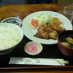 上総屋 - 鮪生姜焼き定食（５００円）