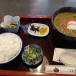 手打 やすえ - カレーうどん定食(800円+150円)