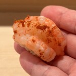 登喜和鮨 - 佐渡赤泊産 南蛮海老と殻のペーストと味噌