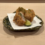 登喜和鮨 - 地物 甘鯛の色々魚の鱗揚げ