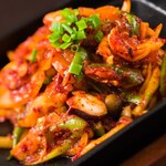 Stir-fried spicy octopus with vegetables