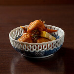 Deep-fried Hiroshima aged chicken with the finest shichimi sauce