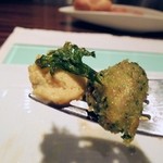 ＴＲＡＴＴＯＲＩＡ　ＳＣＡＣＣＯＭＡＴＴＯ - ３つにソースを絡めていただきます。