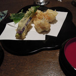 新料理 都留野 - 生雲丹天麩羅