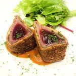 Bluefin tuna cutlet with tomato sauce