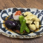 寿司・海鮮 すけろく - ハモとナスの揚げ出し(880円※税抜)仕入れ状況により内容は変更する可能性があります