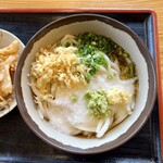 セルフうどん 山もり - 無料の薬味を乗せました。