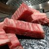 板前焼肉 一笑 - ●夕食、単品。中瓶B 600X4+付出300+豆ﾓﾔｼ350+ｼｬﾄｰﾌﾞﾘｱﾝｽﾃｰｷ3880+ﾊﾗﾐ1580+上塩ﾀﾝ1580+ｲﾁﾎﾞ1580+本日ｽﾃｰｷ2280+和牛切落し880X3+石焼ﾋﾞﾋﾞﾝﾊﾞ1080+ﾒﾛﾝｼﾞｪﾗｰﾄ160=17,480円 