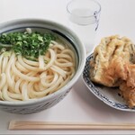 213808633 - かけうどん(大)、なす天、ゲソ天