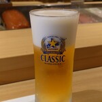 すし うおいち - クラシック(生ビール)660円