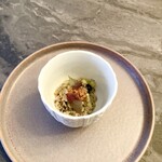 スープとカレー ボンジョルネ - ●リゾット
      アスパラガスと紫蘇のリゾット
      自家製醤油麹のせ