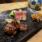 Awa - 大和牛食べ比べ三種盛り。どれも美味しい！