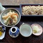 Sobadokoro Ikkanjin - ミニ天丼とミニせいろ蕎麦のセット