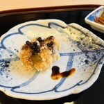 山玄茶 - 本日のお天ぷらはやっぱり鱧♥️本日のMVPに決定！サクサク、カリカリの食感。中はふんわりジューシー。実山椒がピリリと効いています。
