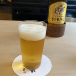 山玄茶 - ここからは本日のいただいたお酒✩.*˚泡がクリーミィなヱビスビール✩⋆*॰¨̮⋆｡˚いつラッキー戎が出るかな？