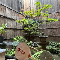 山玄茶 - 初夏の青もみじが目にも鮮やか。小さな坪庭ですが、大将のお気に入りがいっぱい。