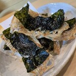 SASAMARU - 畳鰯の磯辺揚げ。薄く溶かした片栗粉が接着剤。やばい！これはお酒が止まらん