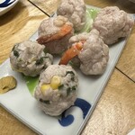 恵比寿ハジカミ - つくね3種盛り(焼きじゃなく茹で)