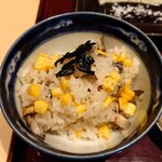 銀座 しのはら - 鮎と玉蜀黍のご飯
