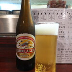 Nogesuehiro - キリンラガー（小瓶￥580）。生ビールはなく、ほかにアサヒ・サッポロの大瓶がある。老舗には瓶ビールが似合う！