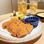 個室 肉割烹 牛若丸 - 厚切りハムカツ
