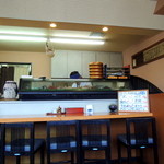 西山パーキング（下り）レストラン - 2013年9月15日(日)　店内　寿司カウンター
