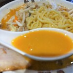 Ra-Men Kiyoshi - 鶏白湯味噌並盛太麺　スープ　2023-8-10