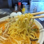 Ra-Men Kiyoshi - 鶏白湯味噌並盛太麺　麺　2023-8-10