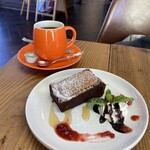 orange coffee stand - 