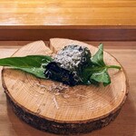 Seminare Karuizawa - 古代黒米と摘草のサンド、パルミジャーノチーズ