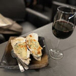 牡蠣と日本酒 四喜 - 牡蠣のグラタン　赤ワイン